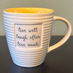 THE OLD POTTERY COMPANY Live Well, Laugh Often, Love Much ~ Ribbed Jumbo Mug
